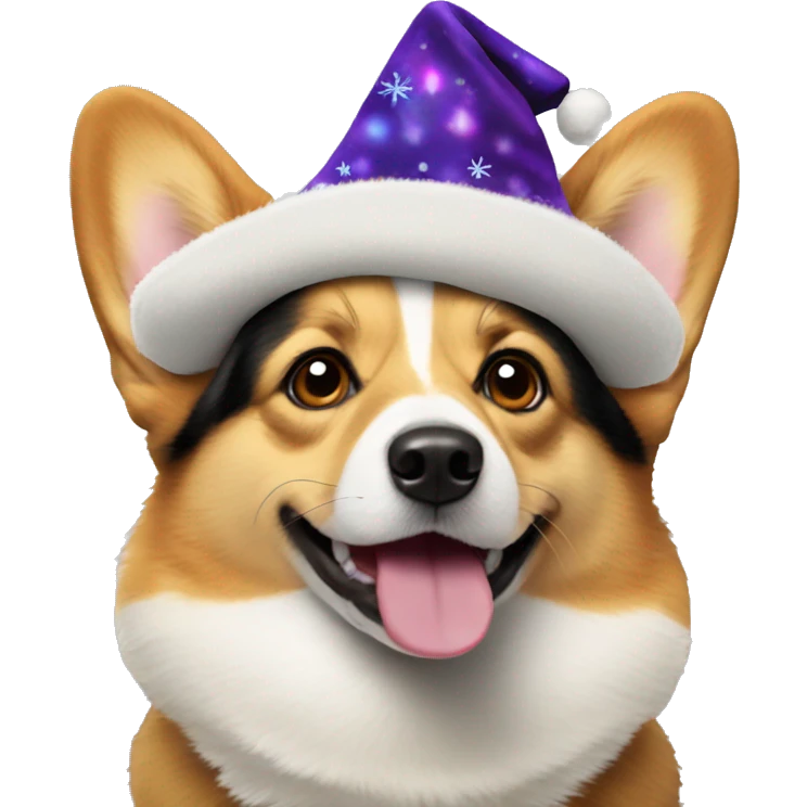Corgi in a New Year's hat emoji