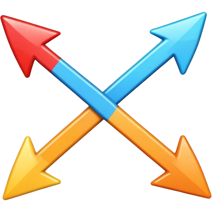 arrows pointing in opposite directions, rounded and friendly emoji