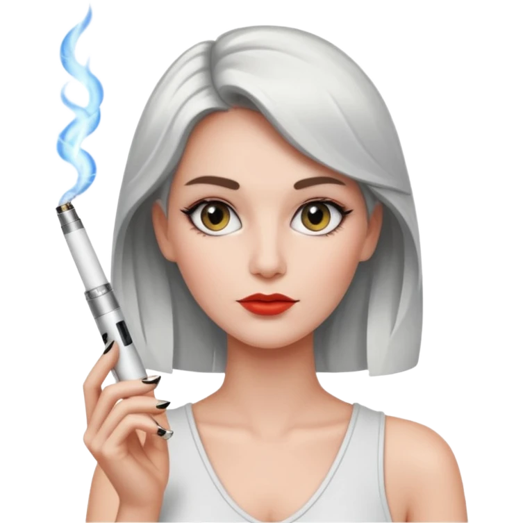 Elisabeth Borne with her electric cigarette emoji