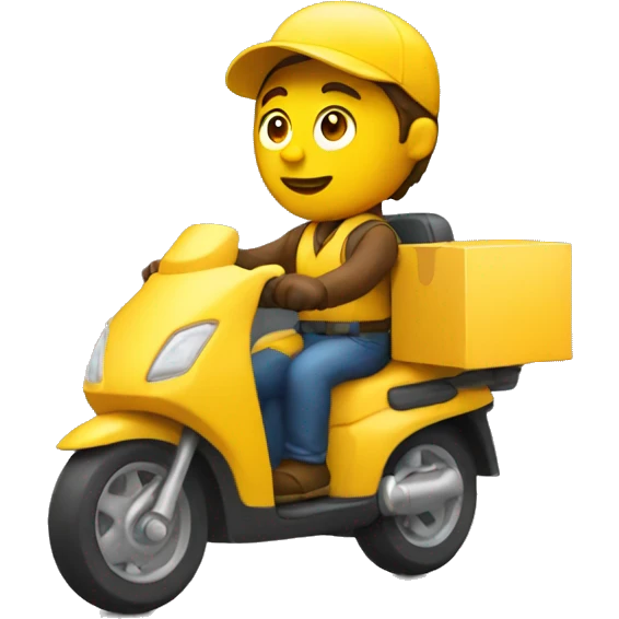delivery driver with yellow emoji