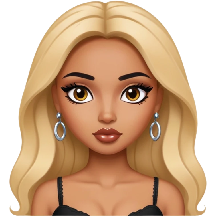 spanisj beauty standard, pretty bratz baddie, black eyeliner emoji