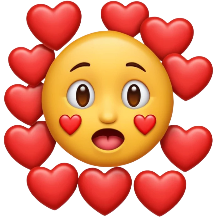 Put love hearts around the drooling emoji emoji