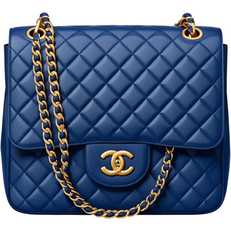 chanel dark blue bag with gold hardware emoji