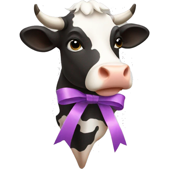 Cow with ribbon emoji