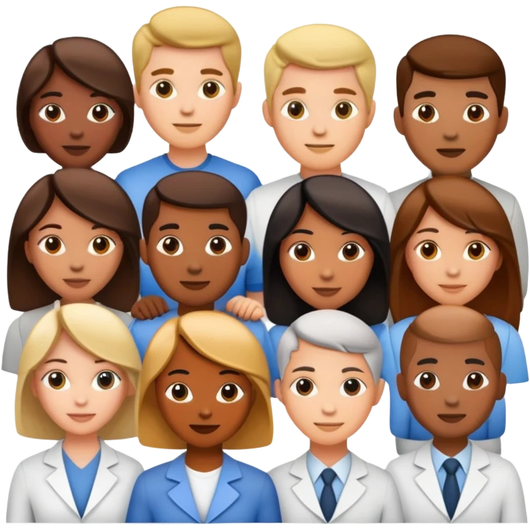 diverse group of people working as a team emoji