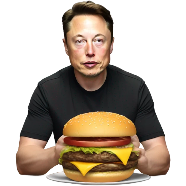 elon musk eat burge emoji