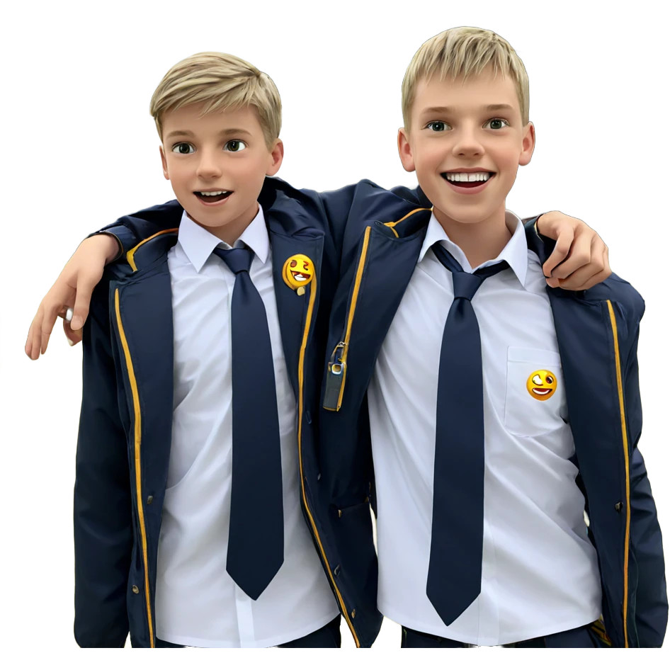 boys in school uniforms outdoors emoji