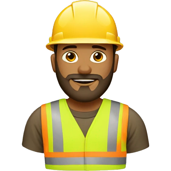 Tan construction worker with beard emoji
