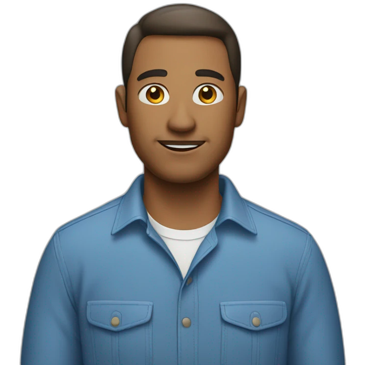 man in casual blue shirt emoji