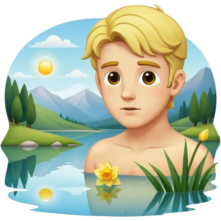 narcissus looking at himself in the lake emoji