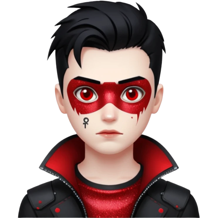 red glitter cyberpunk boy emoji