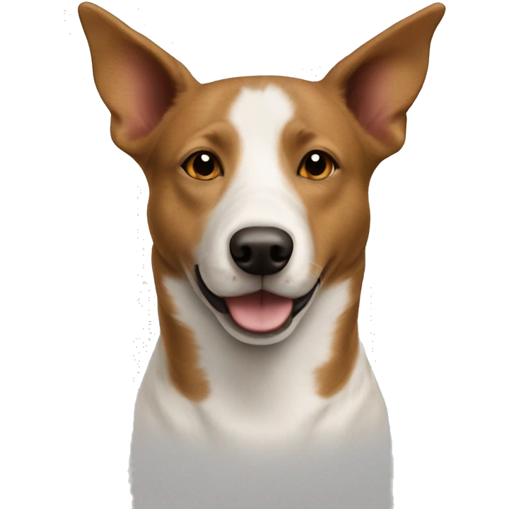 Brown tan and white cattle dog thin white stripe emoji