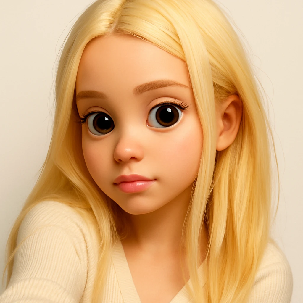 Create a realistic 3D emoji based on the reference image with relatively large eyes, preserving details and avoiding unnecessary skin defects. The style should resemble a detailed 3D emoji look as closely as possible. emoji