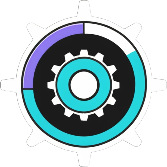 Airtable logo with a cog in the top right corner, for spreadsheet settings emoji