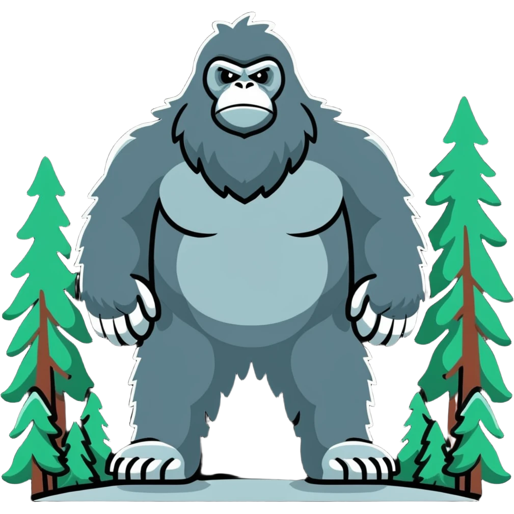 Bigfoot creature, sasquatch, mythical forest giant emoji