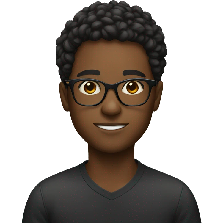 A young black male with glasses emoji