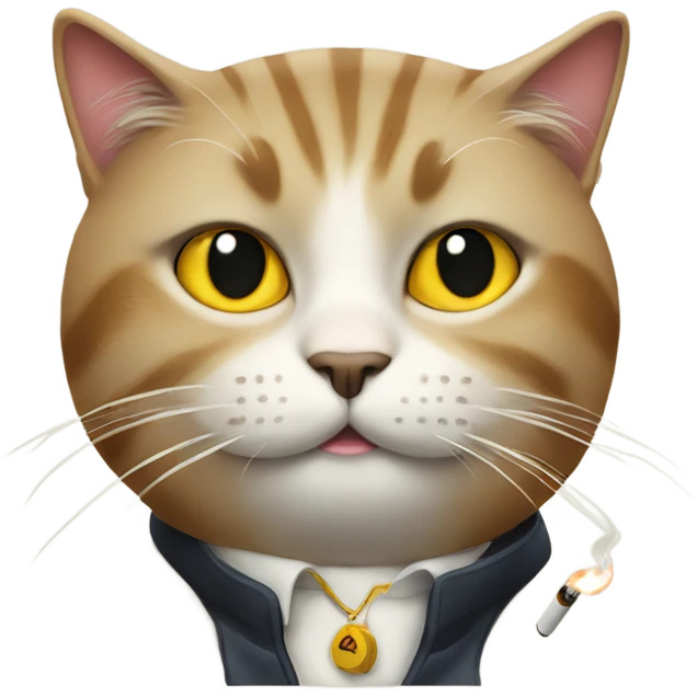 smug cat with cigarette  emoji