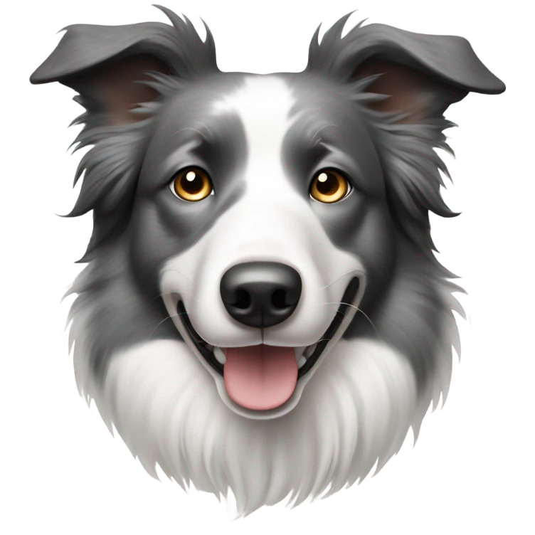 White and grey border collie emoji