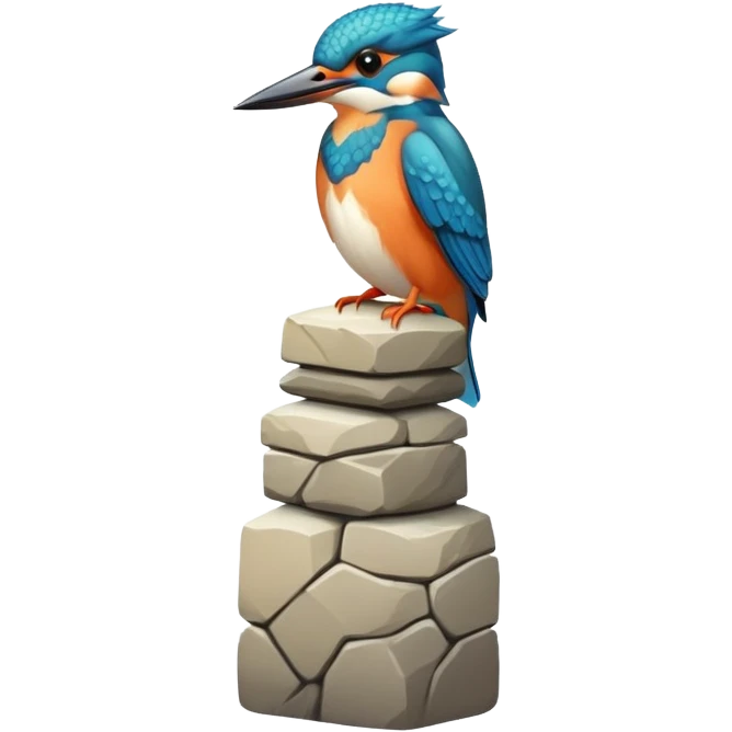 kingfisher bird on top of a tower emoji