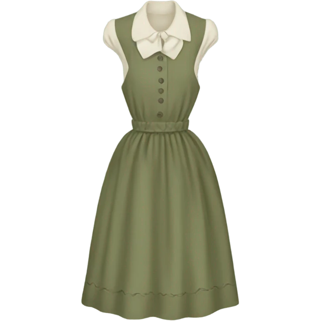 Khaki green cottagecore dress emoji
