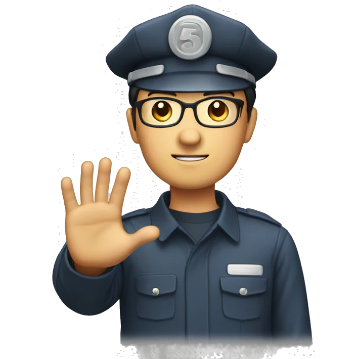 create safety officer shwong hand with 5 fingers  emoji