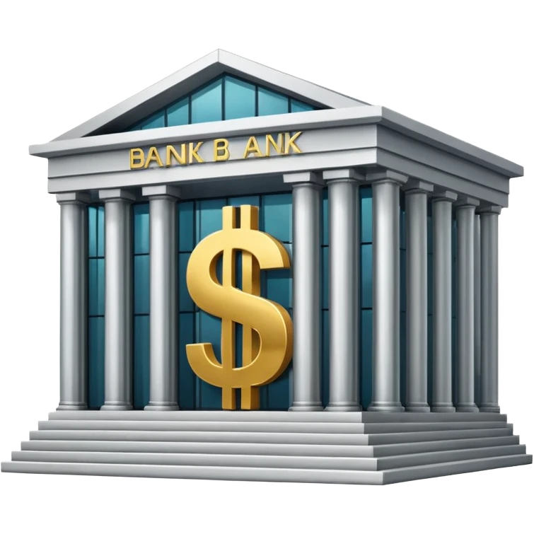 bank building with dollar sign emoji