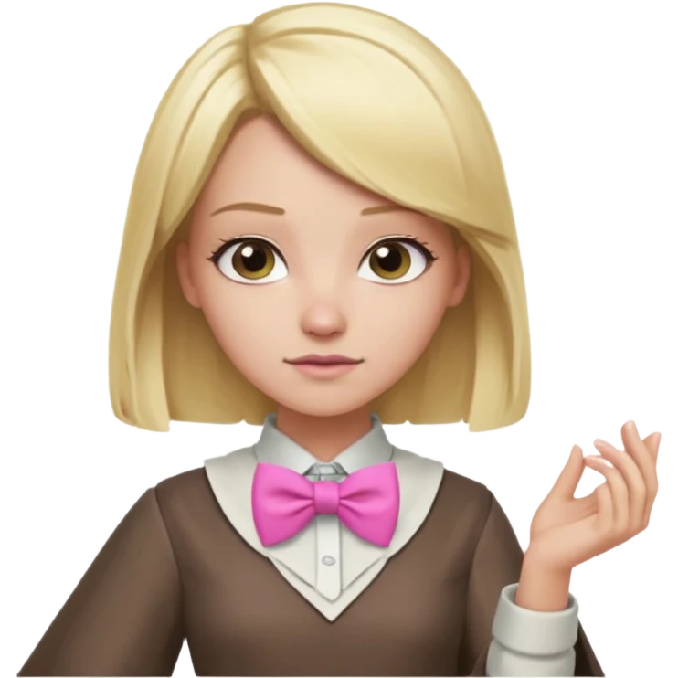 In A Clash Of Clans Aesthetic blonde hair woman with pink bowtie emoji
