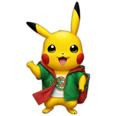 A picachu with a tshirt gucci emoji