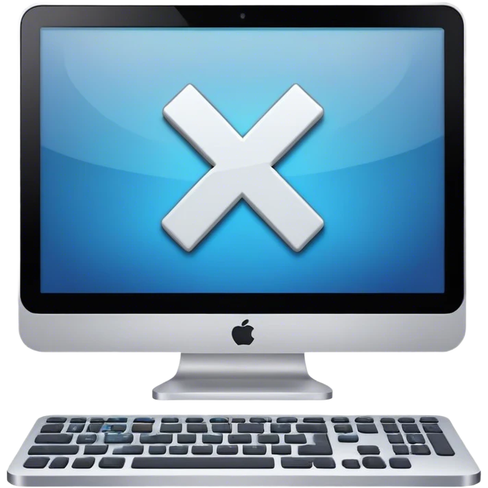 computer with an x emoji