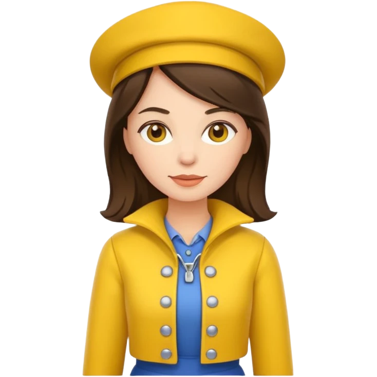 brunette woman with yellow dutch clothing emoji