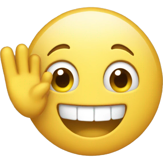 Smile while waving emoji