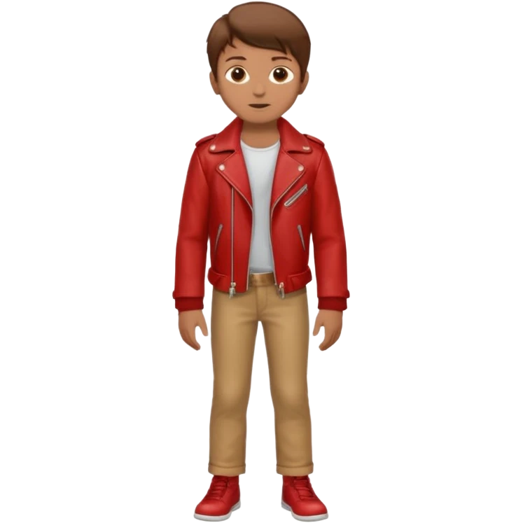 Boy in leather jocket, full body, different color leather jocket, close up emoji