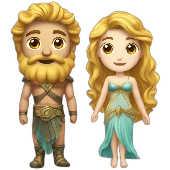 Couple poseidon et sirène emoji