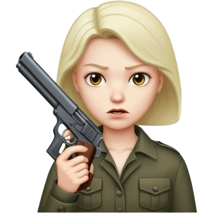 Una cara malvada con una pistola emoji