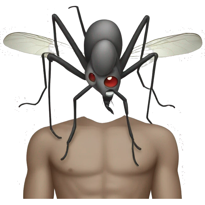 A mosquito sits on a man  emoji