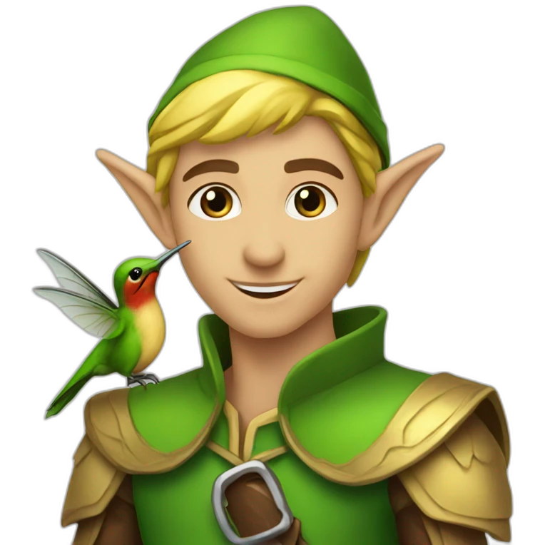 Elf-with-colibri emoji