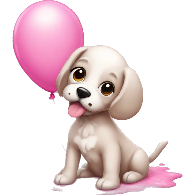 pink balloon puddle puppy  emoji