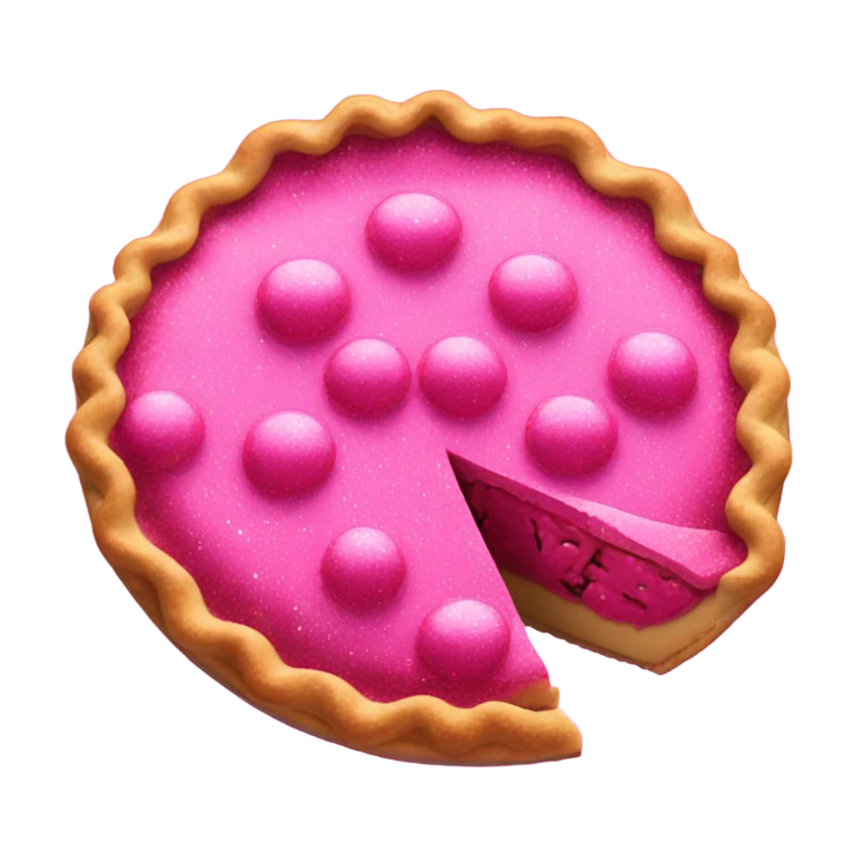 Hot pink pie with glitter  emoji