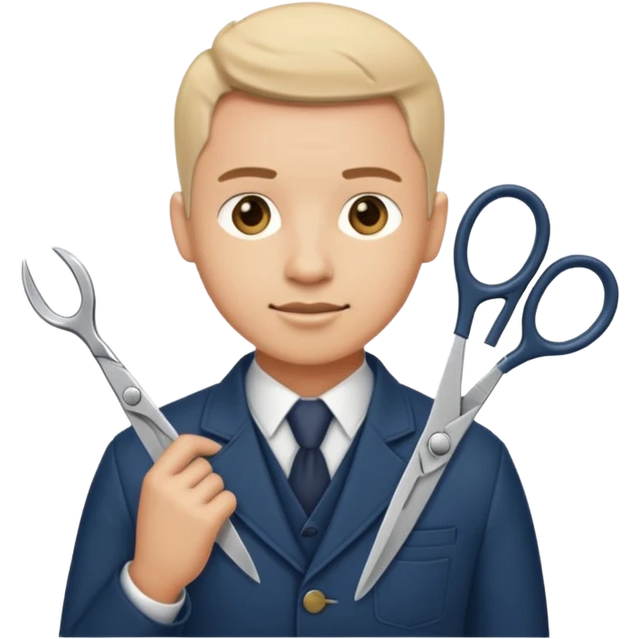 tailor man with scissors emoji