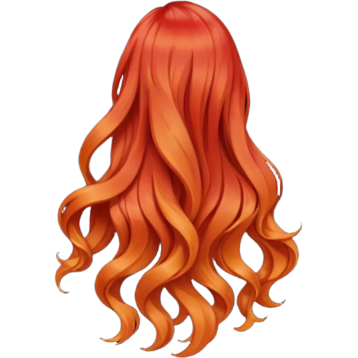 back view of long red hair emoji