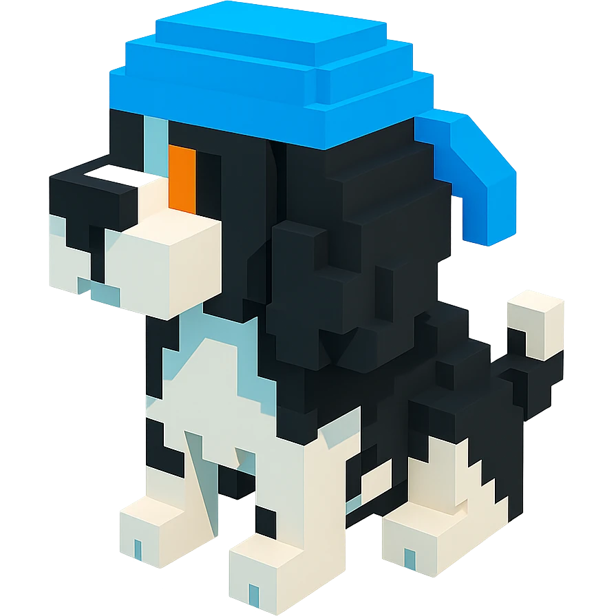 A black and white Russian Cocker Spaniel puppy wearing a durag, facing left emoji