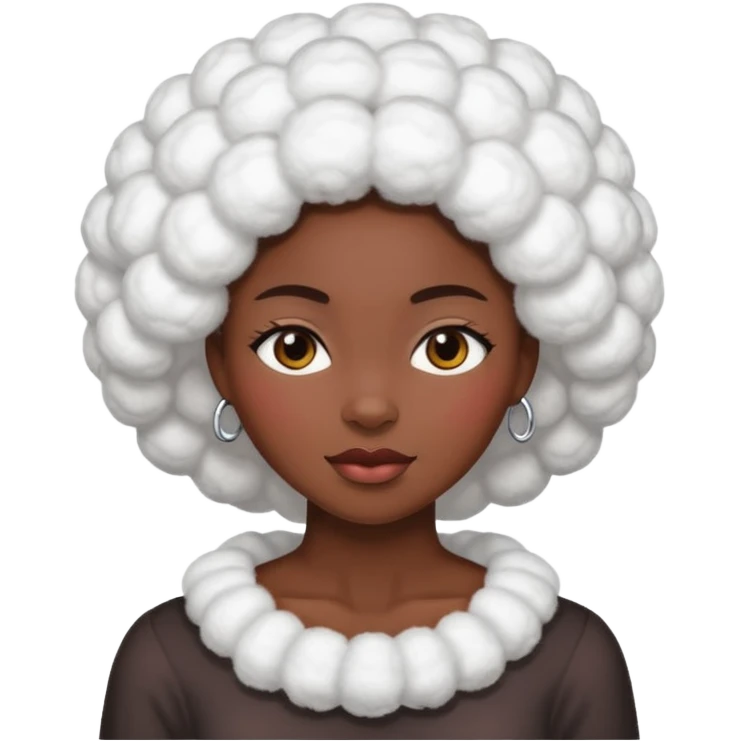 Black lady with cotton emoji