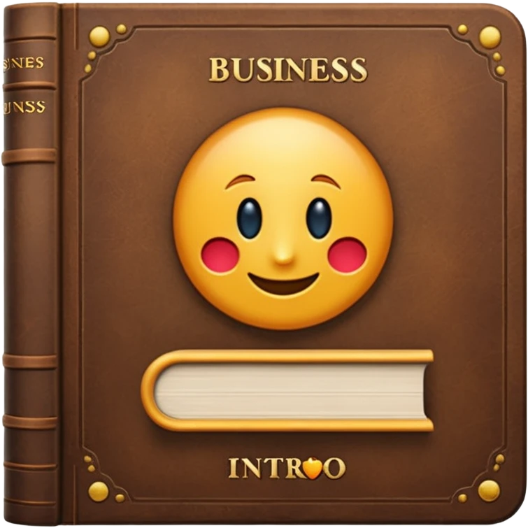 a book with a title " business intro " emoji