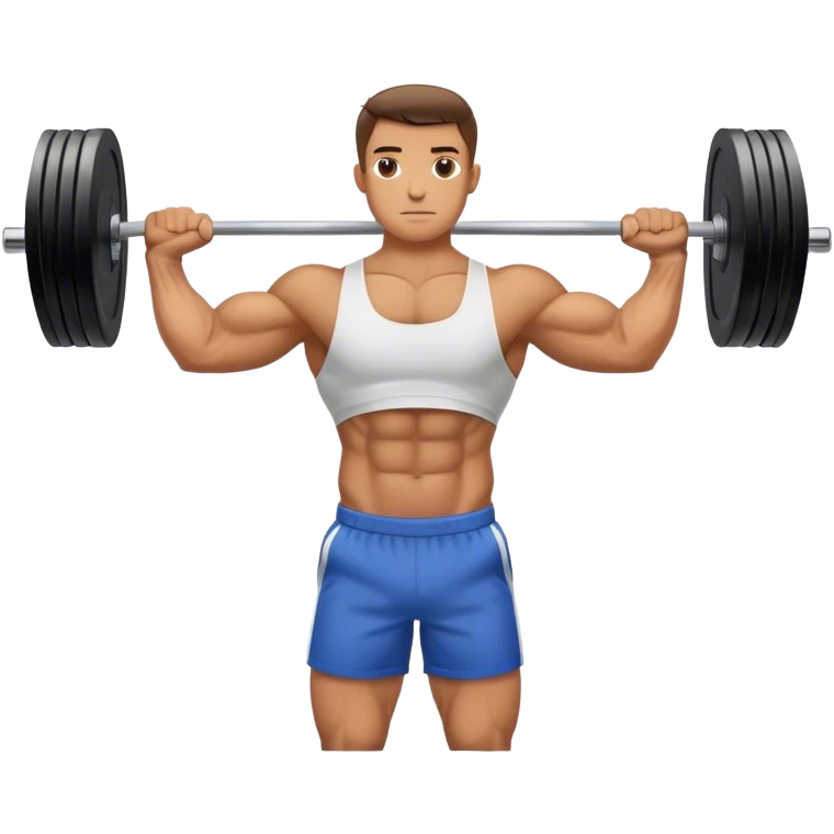 bicep side view holding a barbell biceps palms-facing-away from camera emoji