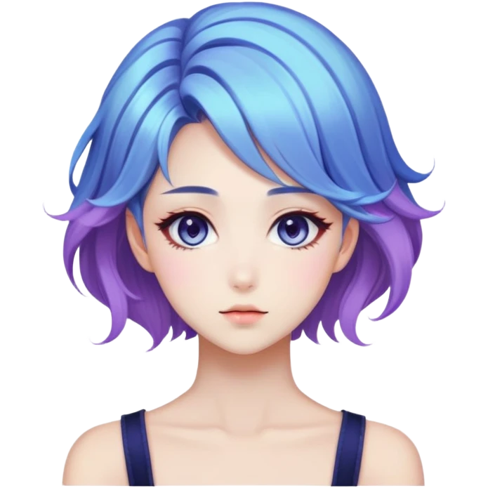 Beautiful gorgeous anime lady with beautiful nebula hair, fashion aesthetic  emoji