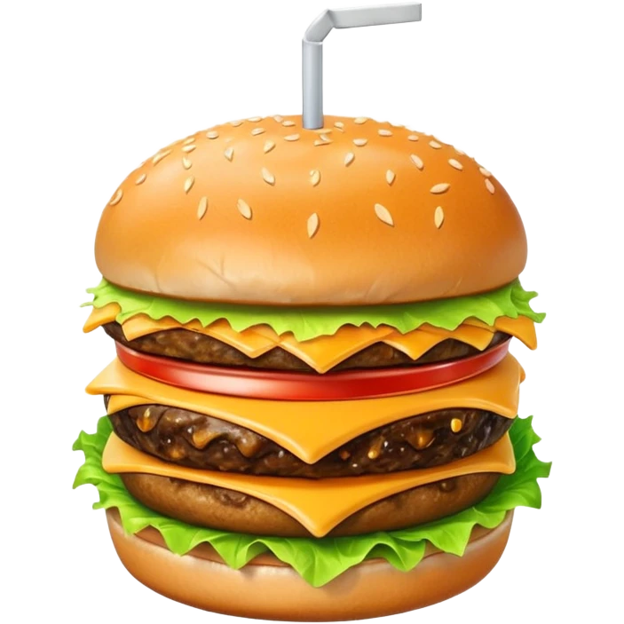 A single burger,, soft drink, fries image for my food vertical in the super app emoji