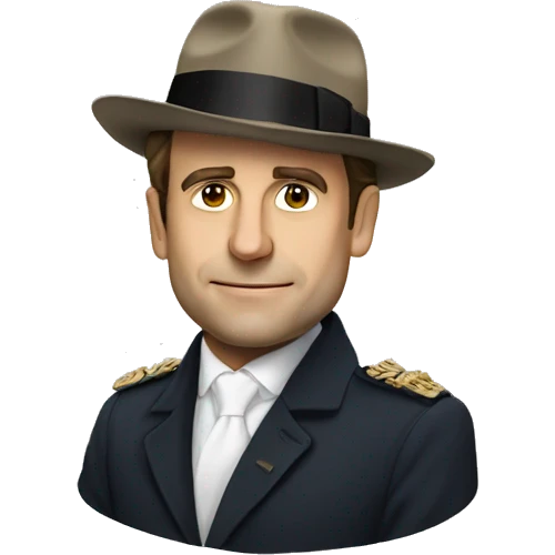 Macron avec un chapeau  emoji
