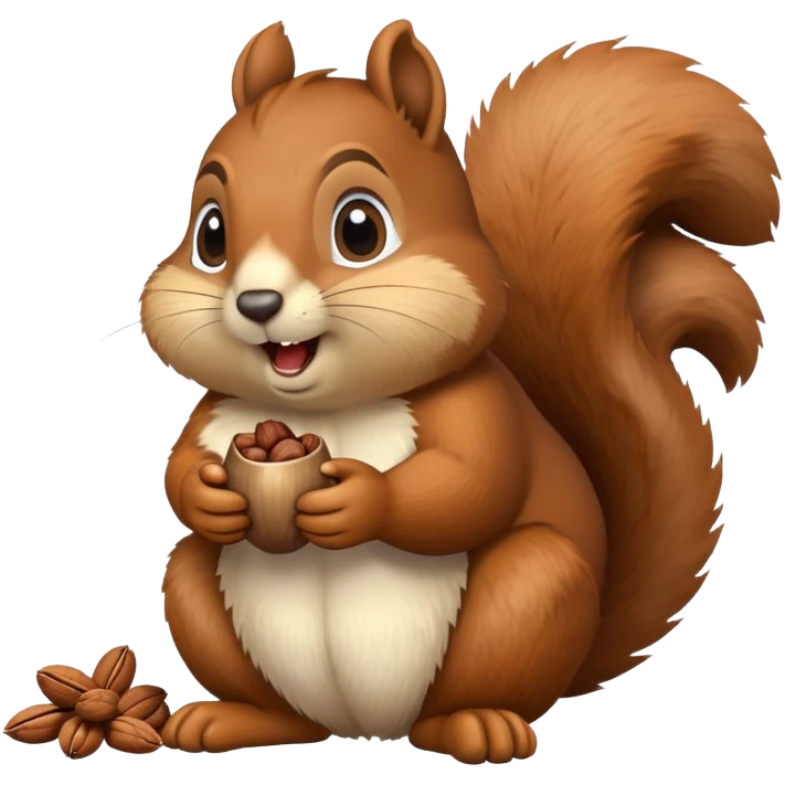 fat squirrel sitting stuffing a nut in its mouth staring at you emoji