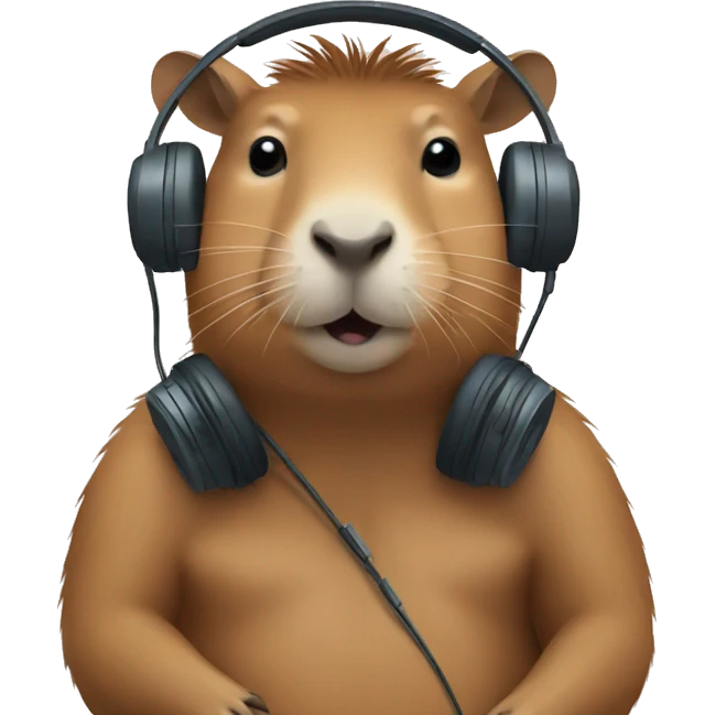 capybara with headphones crossing arms emoji