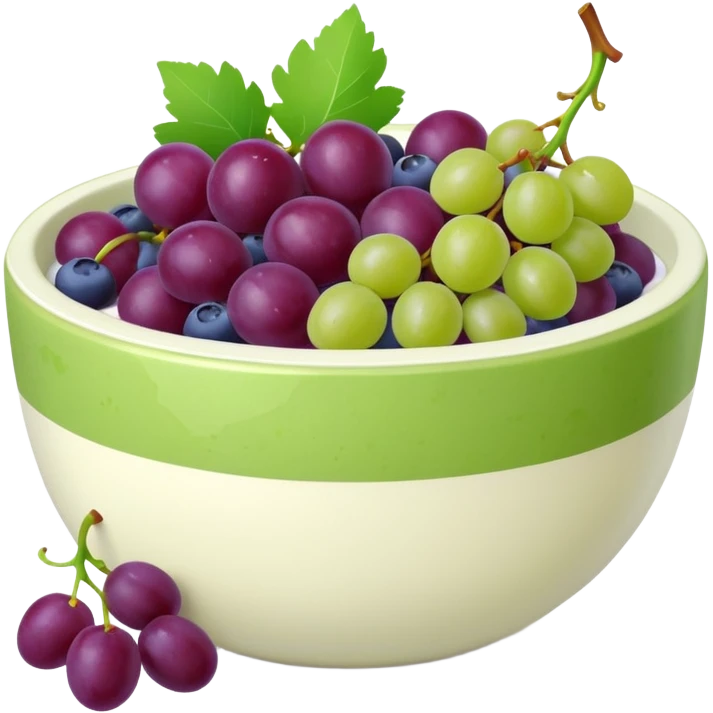 yoghurt bowl with grapes and blueberries emoji